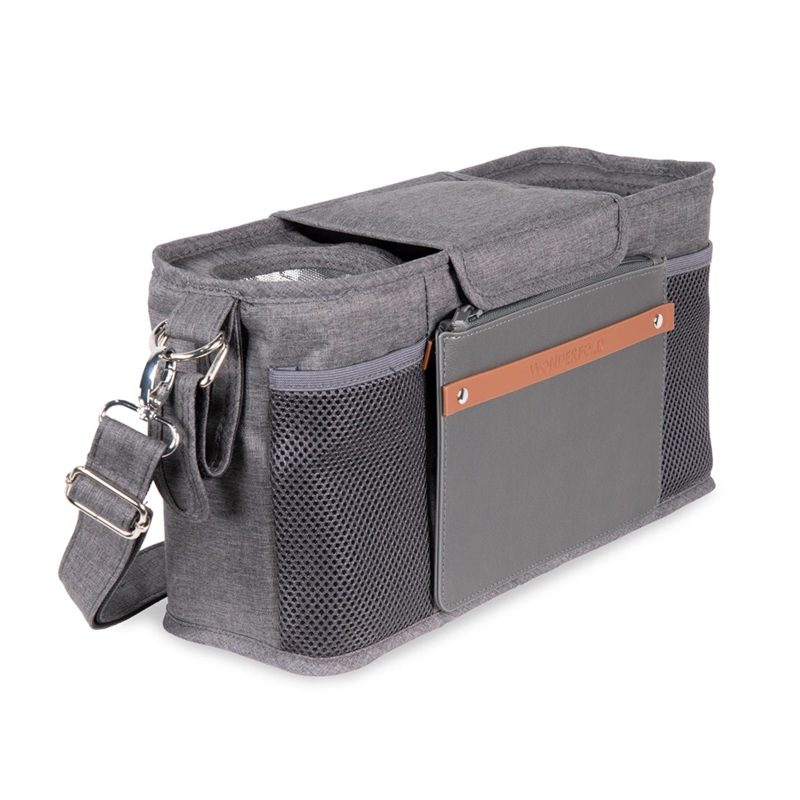 Wonderfold Parent Console with 2 Insulated Cup Holders – Gray