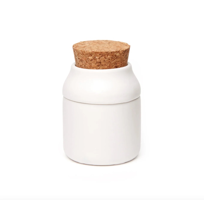 Ceramic Grinder + Jar | Small, White