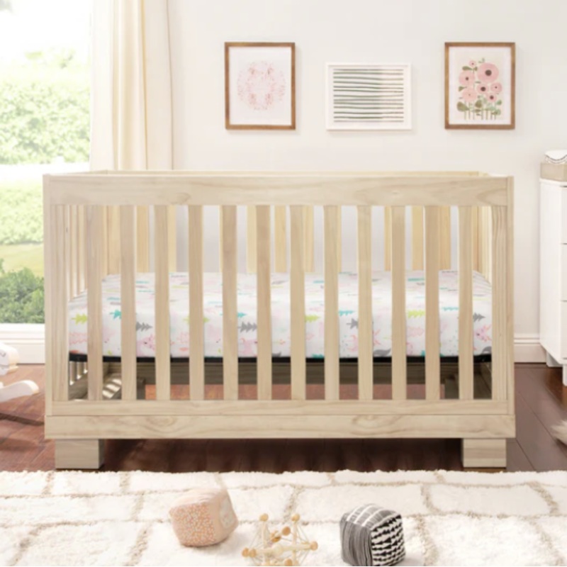 Babyletto Modo 3-in-1 Convertible Crib with Toddler Bed Conversion Kit Washed Natural