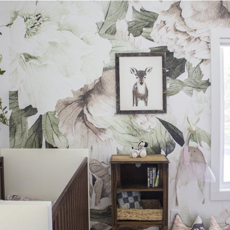 Blush Floral Mural Traditional Wallpaper