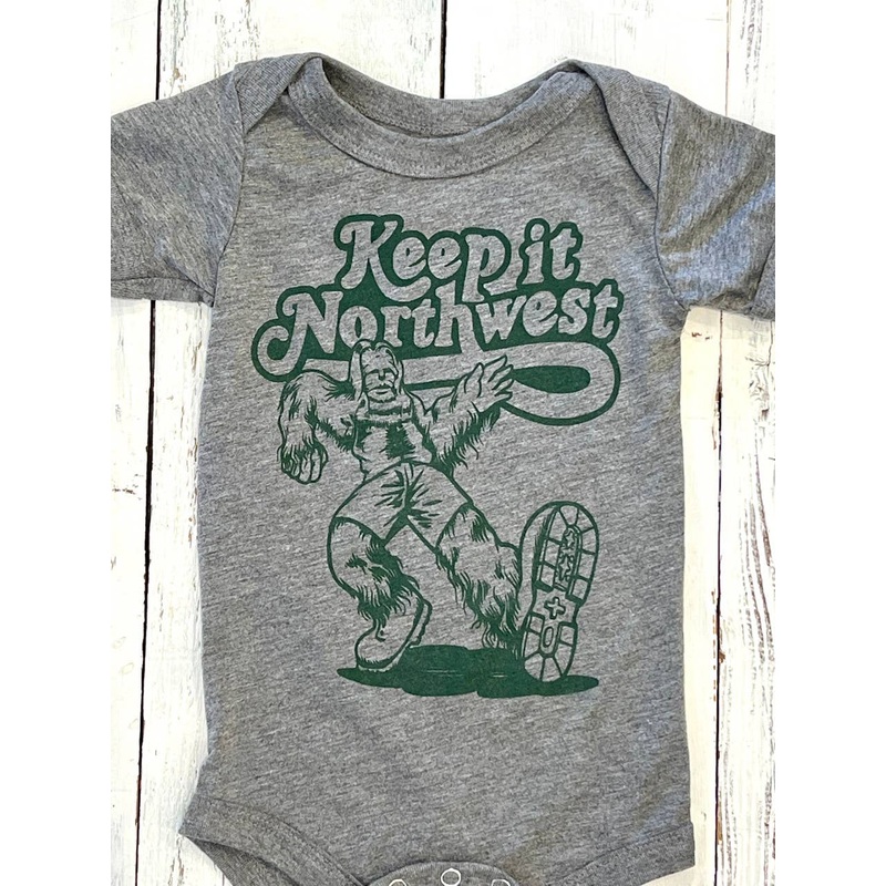 Keep It Northwest – Sasquatch Baby Onesie 6-12M Gray