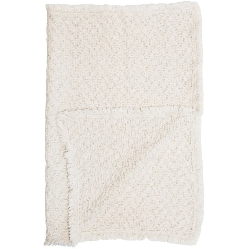 Oatmeal Boho Knit Blanket