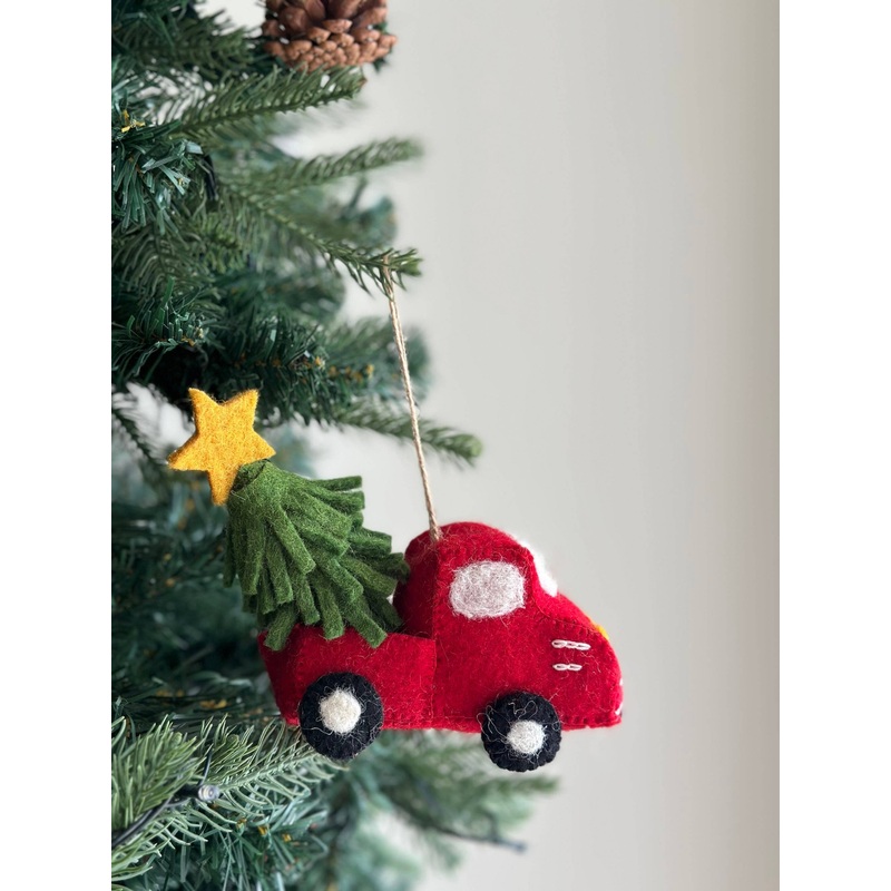Christmas Pickup Truck Felt Ornament