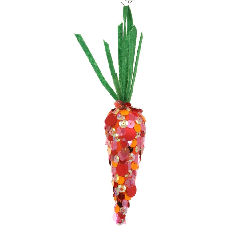 SEQUIN CARROT Christmas Ornament