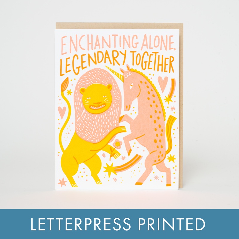 Wedding Legendary Together Letterpress Greeting Card by Hello!Lucky paper tab