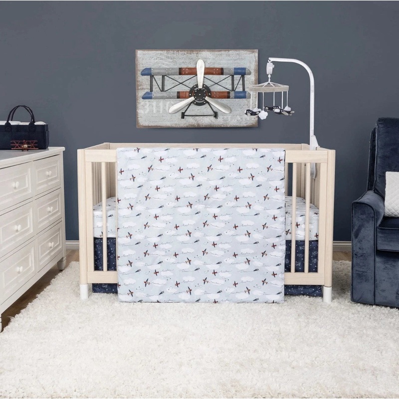 Sammy & Lou Adventure Awaits Air Traveler 3-Piece Baby Nursery Crib Bedding Set