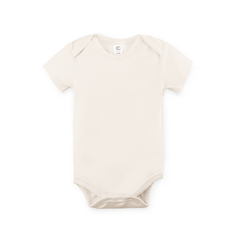 Short Sleeve Classic Organic Baby Bodysuit | Natural 0-3M