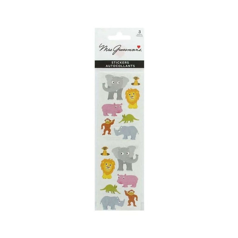 Mrs. Grossman’s Strip of Chubby Sea Animals and Jungle Animals Stickers