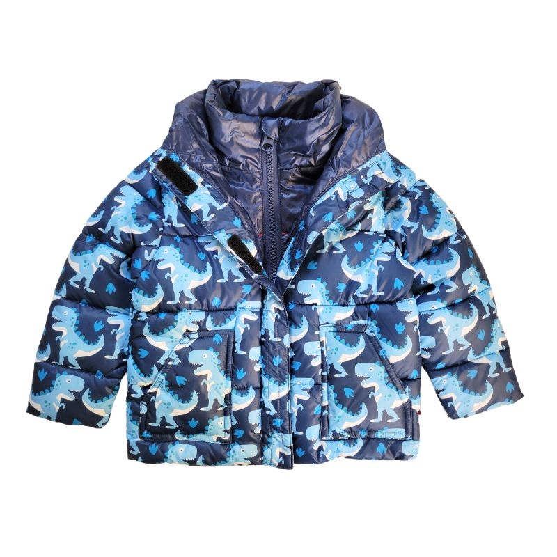 Onekid Car Seat Coat | The Road Coat Vegan – Navy Raptor Print 12 Month