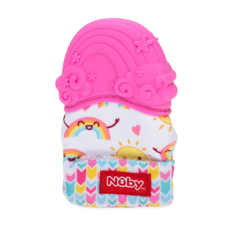 Happy Hands Silicone Teething Mitten Rainbow