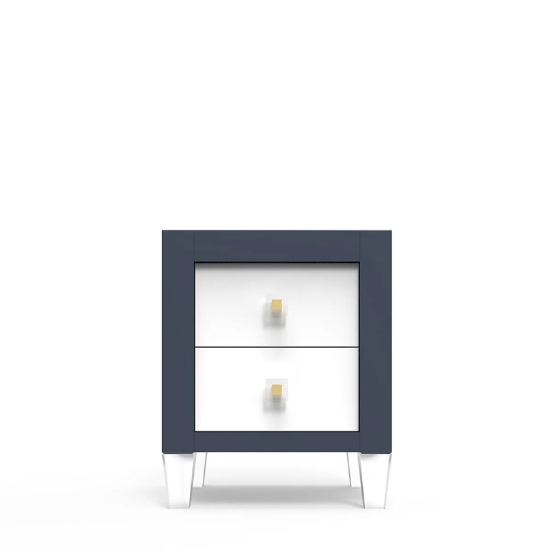 Romina Millenario Nightstand Solid Black White Oak
