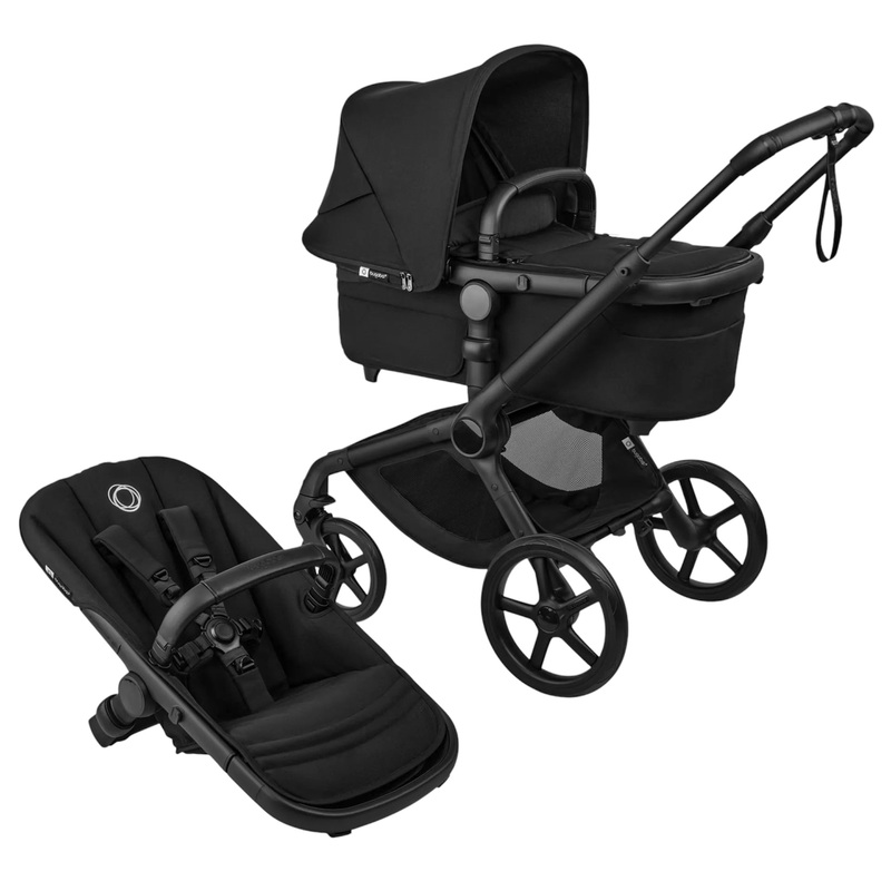 Bugaboo Fox 5 Renew Bassinet and Seat Stroller Heritage Black Sun Canopy / Heritage Black Fabrics / Black Chassis