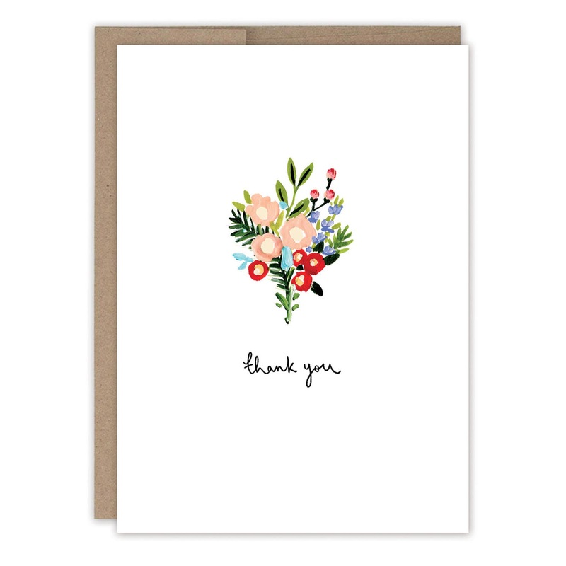 Flower Bouquet Thank You Card