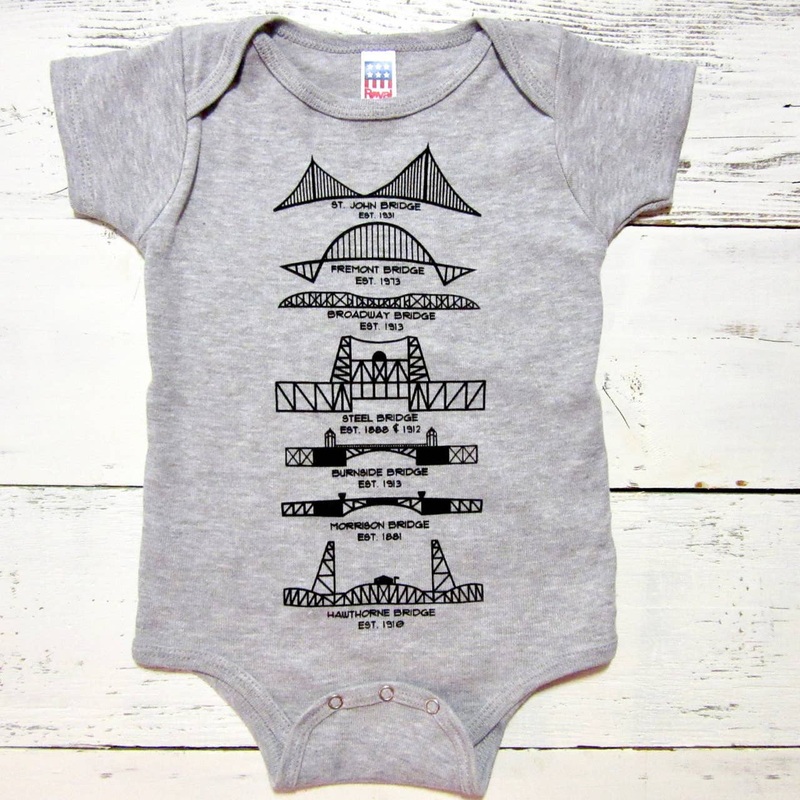 Portland Bridges Baby Onesie 6-12M