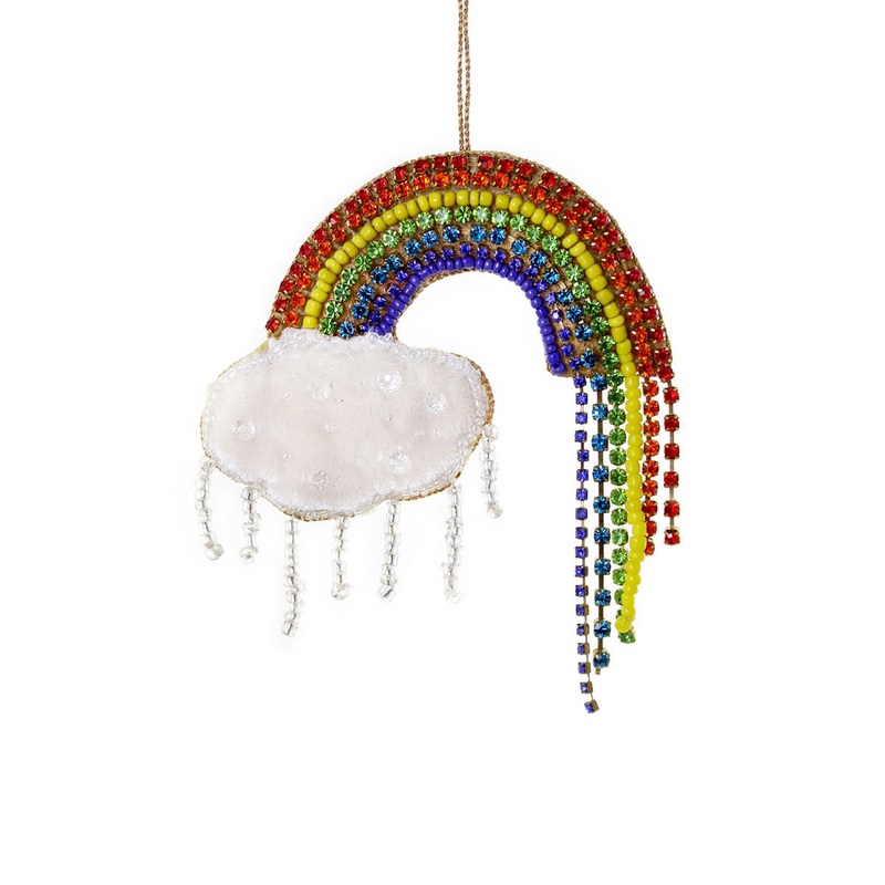 JEWELED RAINBOW Christmas Ornament