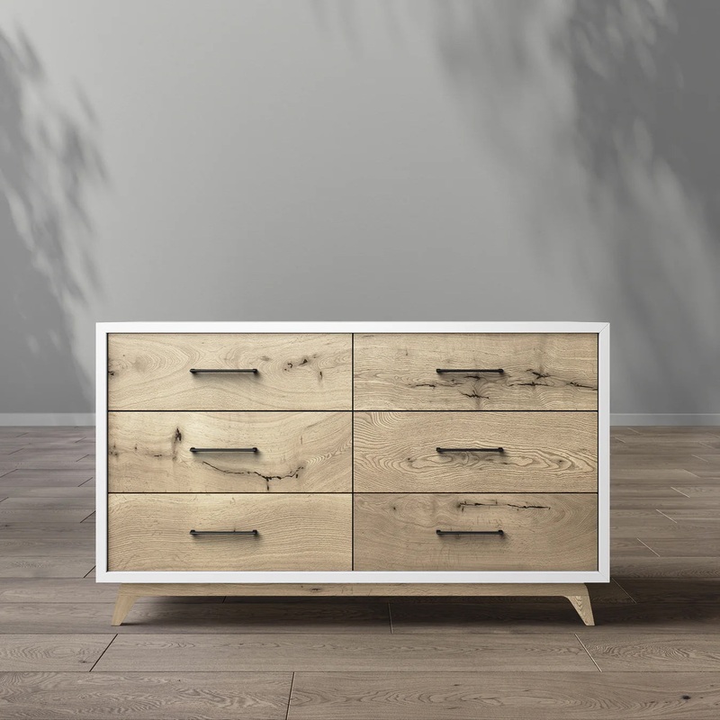 Romina Uptown Double Dresser Gold Bianco Satinato