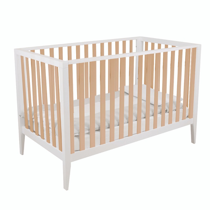 Pali Bernini Classico Crib in White/Natural