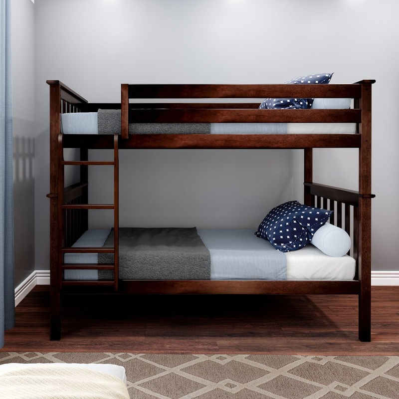 M3 Twin over Twin Slat Bunk with Straight Ladder + Slat Rolls 400 lbs rating on each bed White
