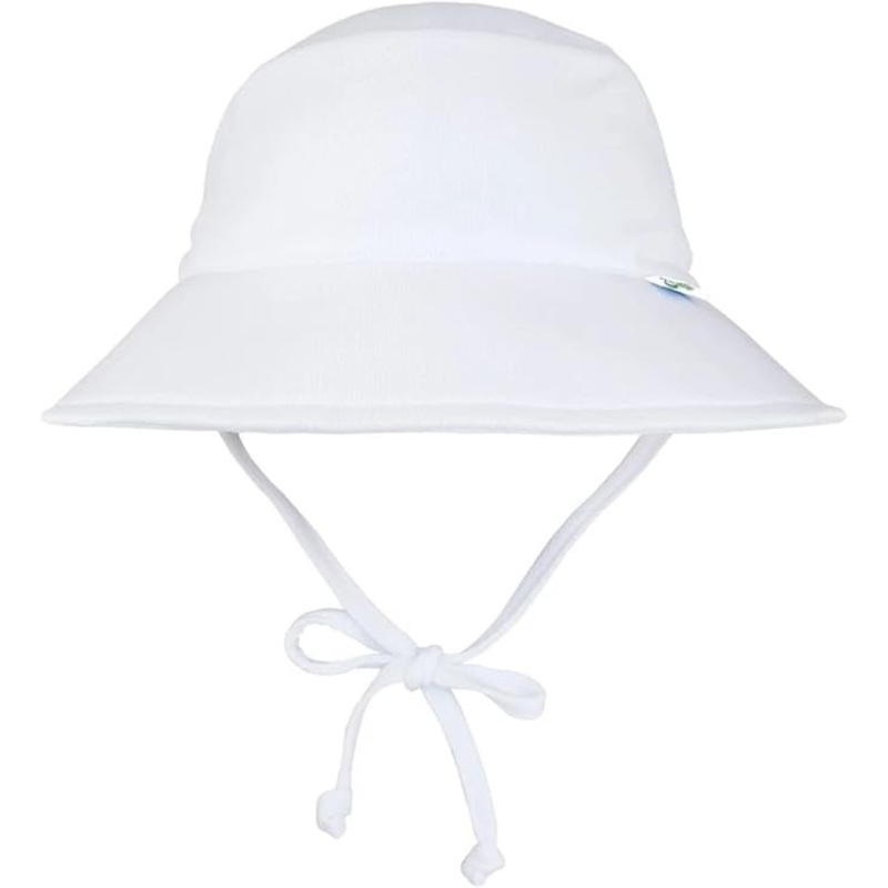 UPF 50+ Breathable Sun Bucket Hat – White 0-6M White