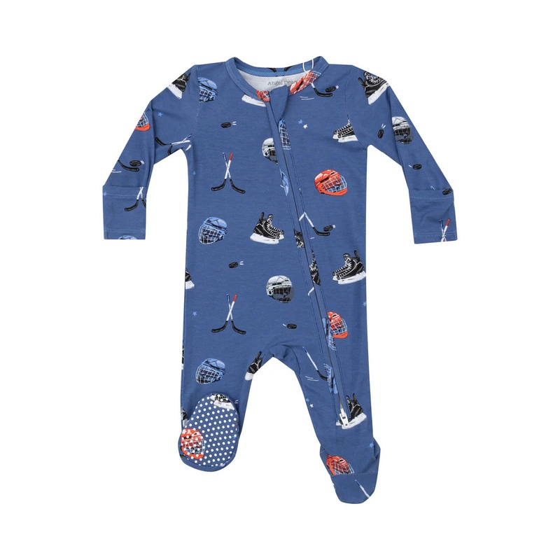Angel Dear 2 Way Zipper Footie- Hockey NB