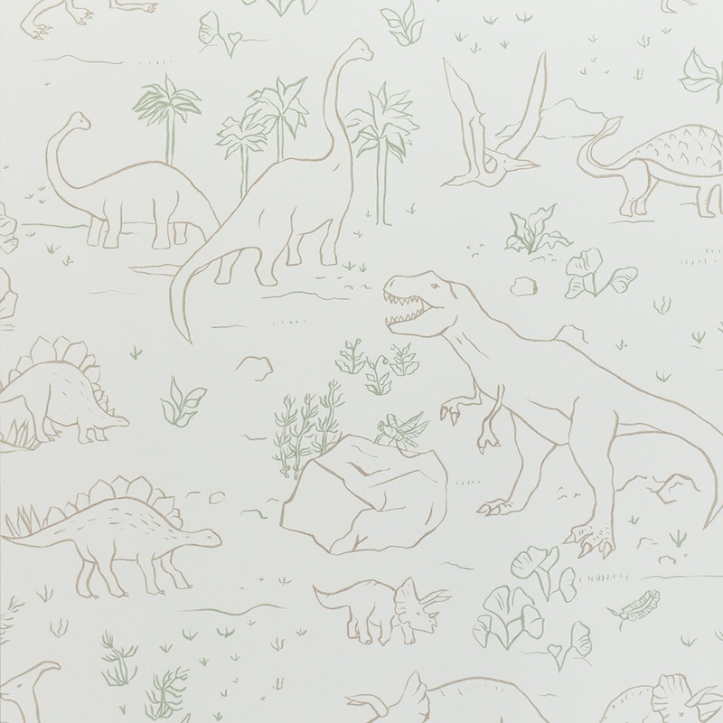 Dinosaur Mural Traditional Wallpaper