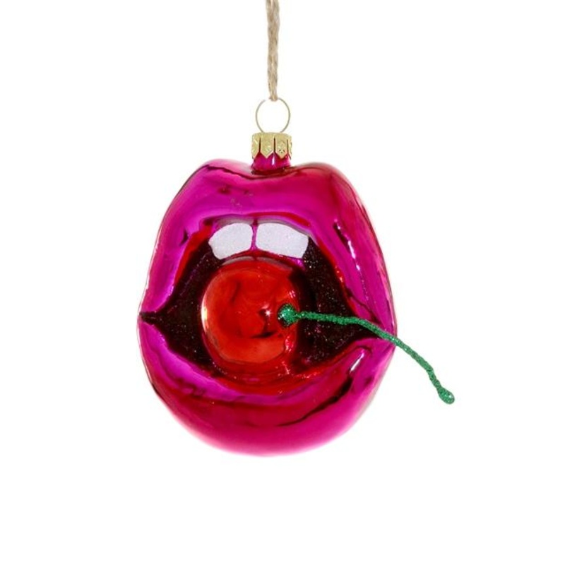 CHERRY Lips Christmas Ornament