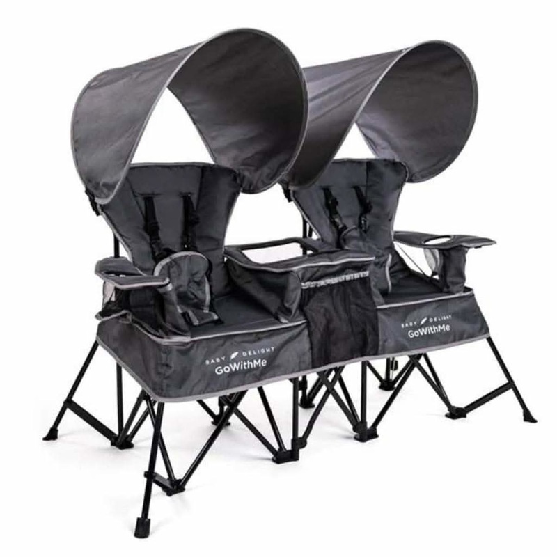 Go With Me Duo Deluxe Portable Double Chair, Grey Grey