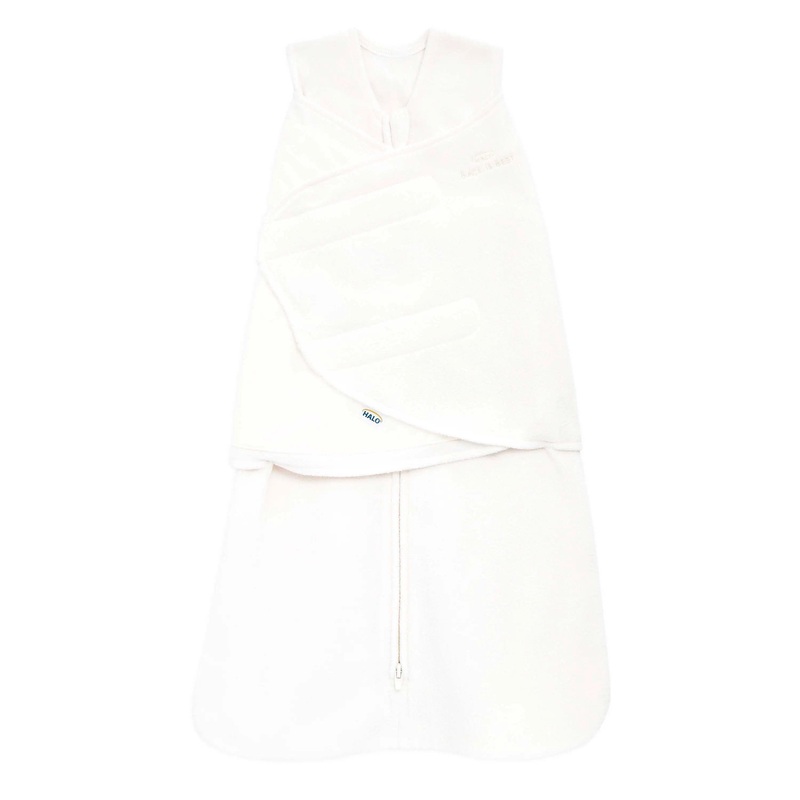 Halo SleepSack Swaddle-  Cream Micro Fleece 3.0 NB 6-12lbs