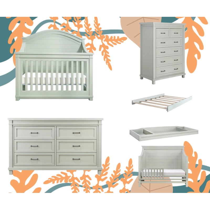 Appleseed Rowan 4 Piece Nursery Set Sage Flat top No thanks No thanks