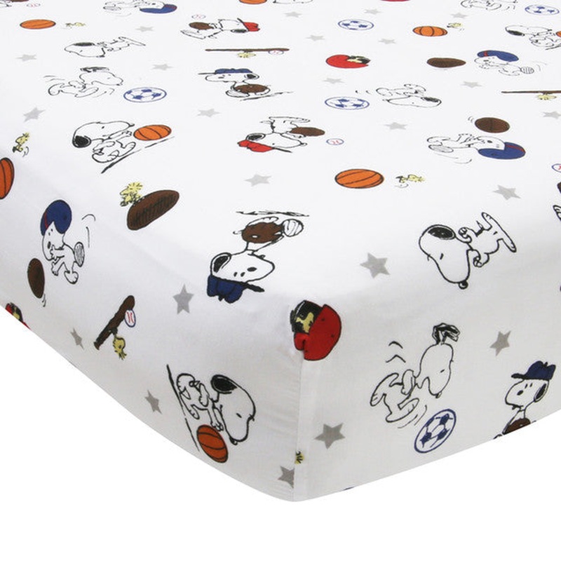 Bedtime Originals Snoopy Sports Crib Sheet