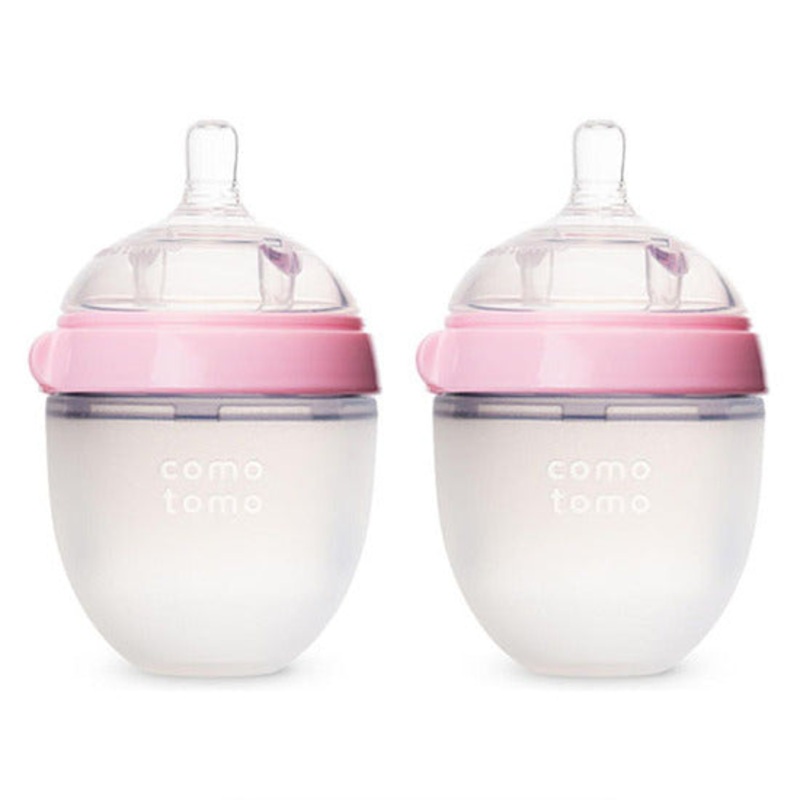 Comotomo Natural Feel Baby Bottle – 5 oz (2 Pack) Pink