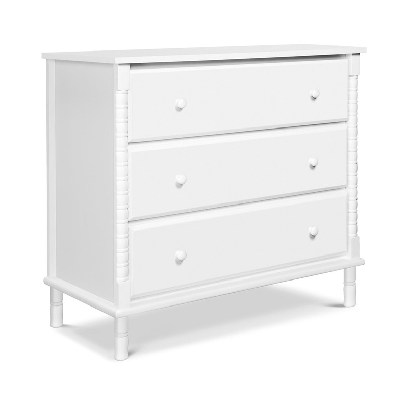 Jenny Lind Spindle 3-Drawer Dresser White