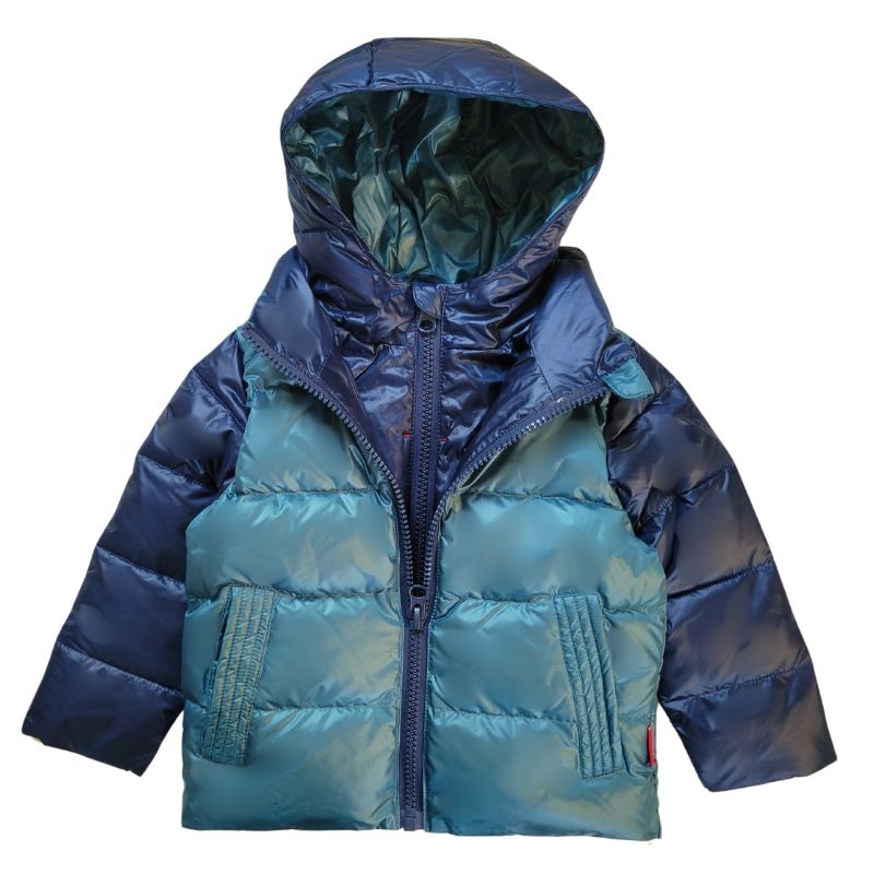 Onekid Car Seat Coat | The Road Coat Down – Navy/Teal 12 Month