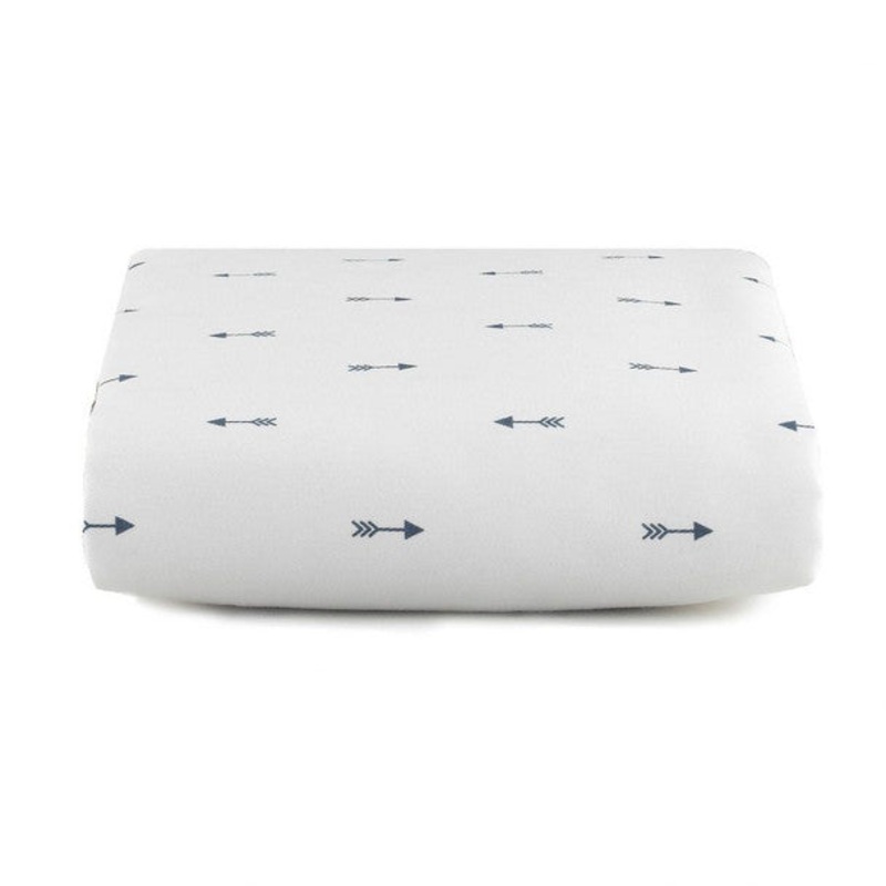 Liz and Roo Navy Mini Arrows Crib Sheet