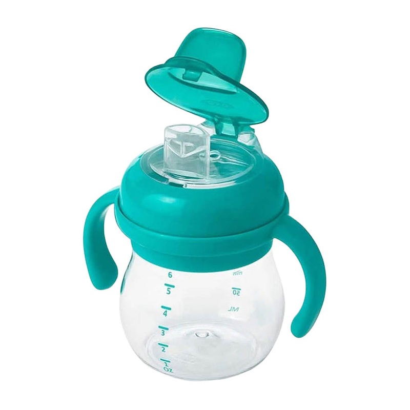 OXO TOT Transitions Soft Spout Sippy Cup with Removable Handles – 6 OZ Teal