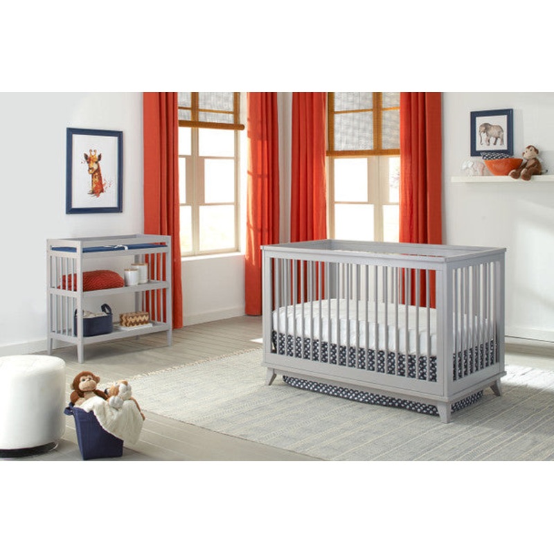 Westwood Echo Collection 2 Piece Nursery Set in Fog- Crib and Changing Table