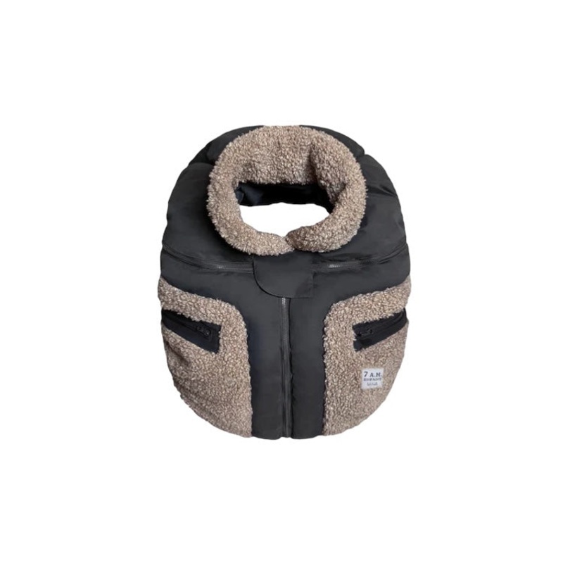 7AM Enfant Car Seat Cocoon – Teddy Appliqu OatmealSmokey