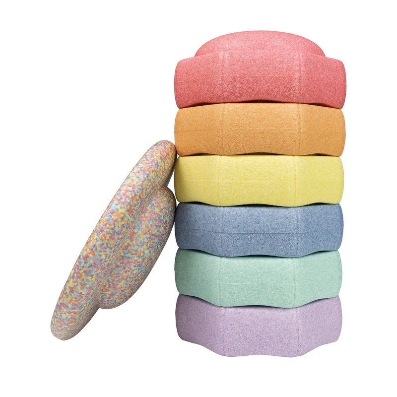 Foam Stepping Stones and Balance Board | Pastel