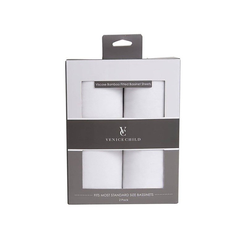 Venice Child Bamboo Bassinet Sheets – 2 pack in Off White