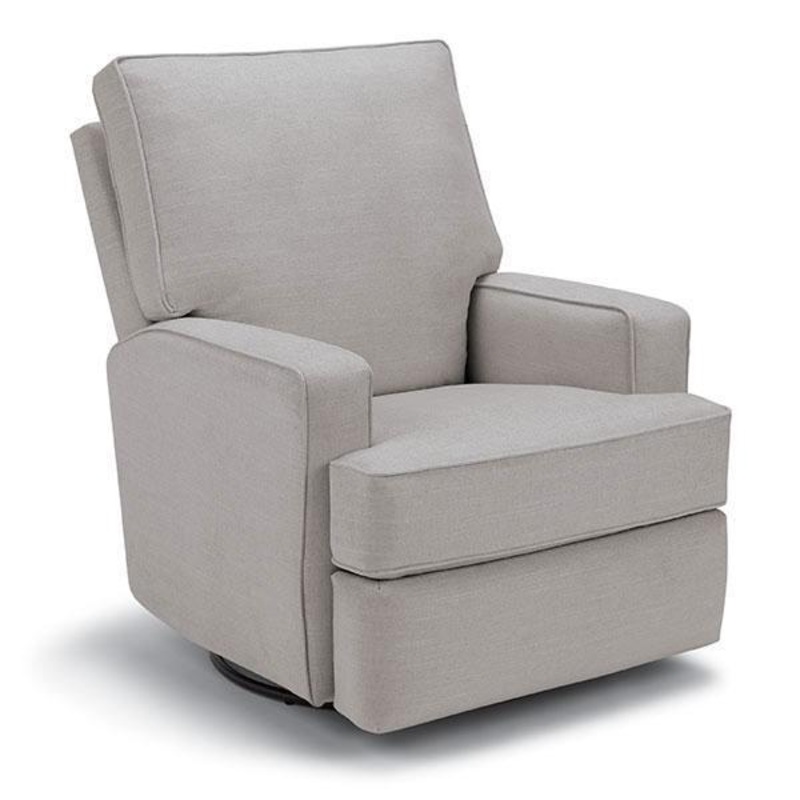 Best Chairs Ellie Swivel Glider Recliner Dove Striped Manual