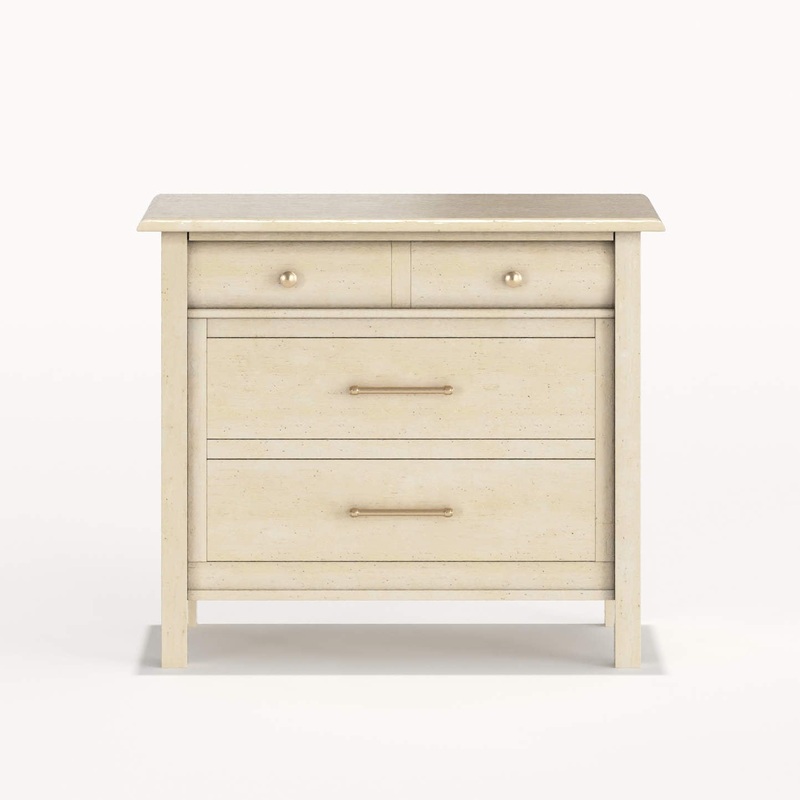 Milk Street Baby Sage 4-Drawer Dresser Oatmilk Champagne Bronze