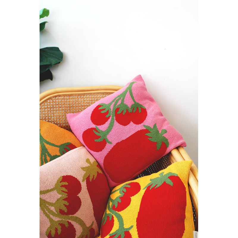 Tomato Knit Throw Pillow Blossom Light Pink