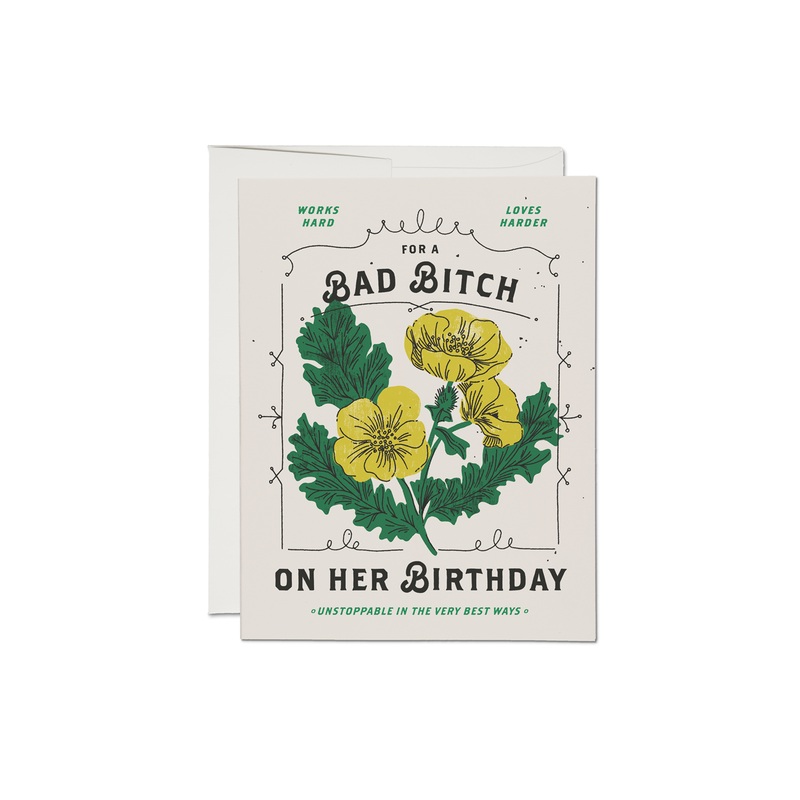 Bad Bitch birthday greeting card