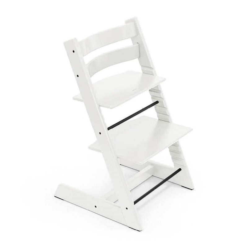 Stokke Tripp Trapp Adjustable Wooden Baby High Chair Set with Baby Seat and Harness Warm Red