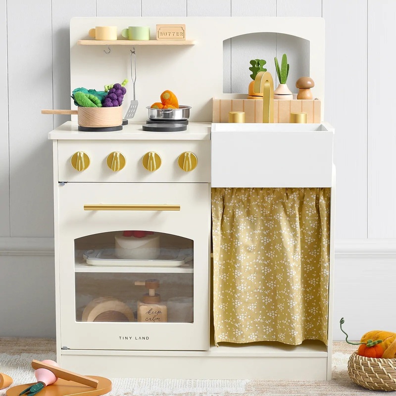 Tiny Land Wooden Play Kitchen for Toddlers