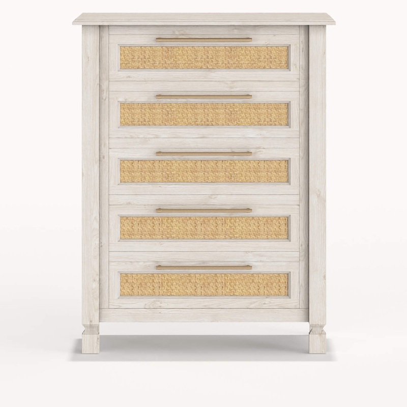 Milk Street Baby Noelani 5-Drawer Tall Chest Mineral Champagne Bronze