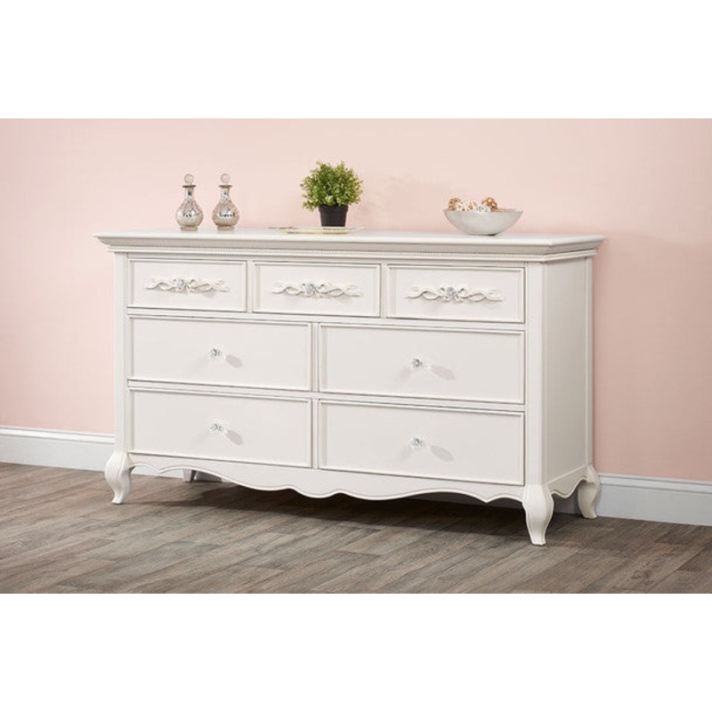 Oxford Bella 7 Drawer Dresser in Pearl White