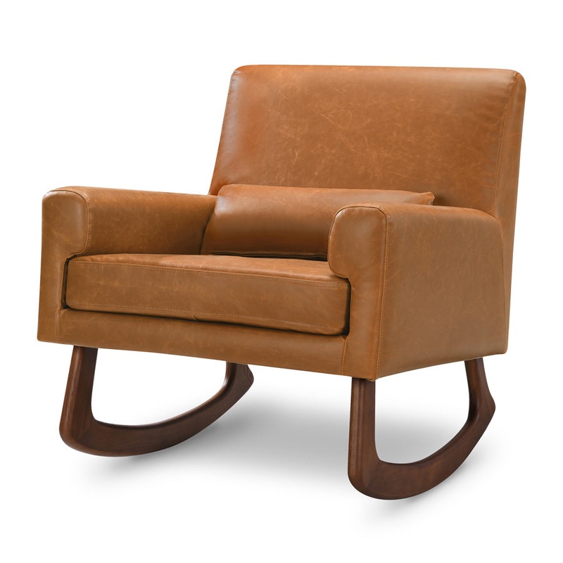 Sleepytime Rocker Vegan Tan Leather with Walnut Legs