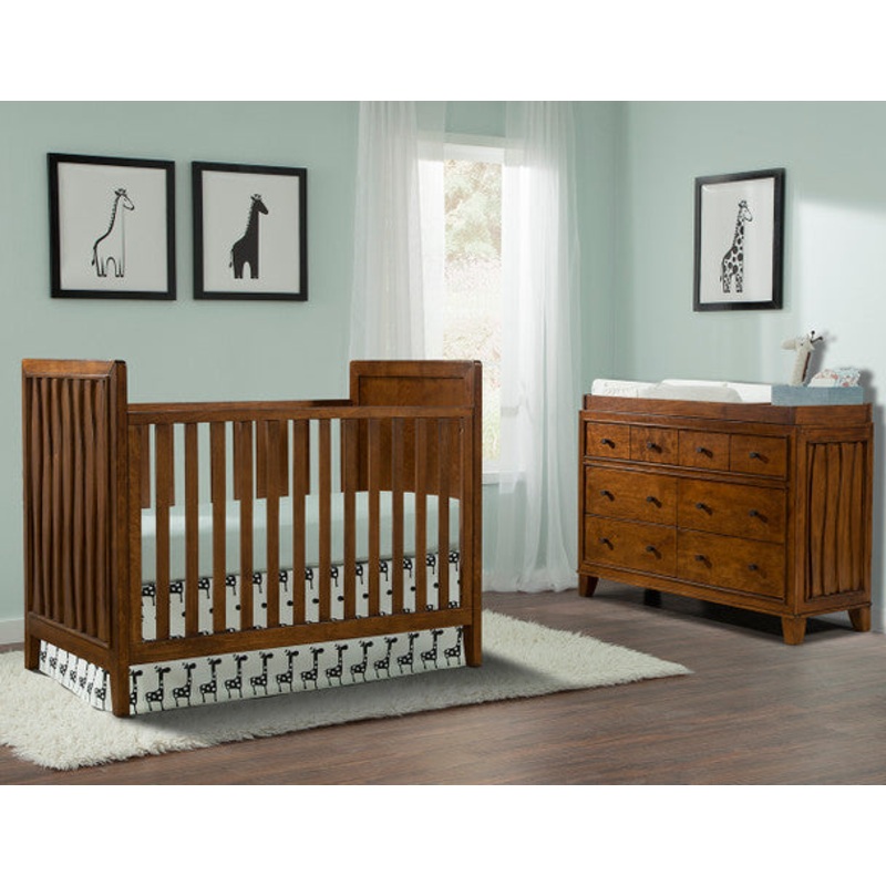 Stella Baby and Child Skyla Collection 2 Piece Set Crib, Double Dresser in Walnut