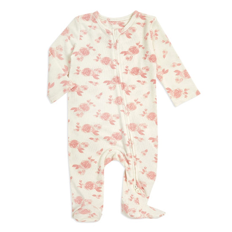 Aden + Anais Snuggle Knit Zip Footie – Rosettes 3-6 months